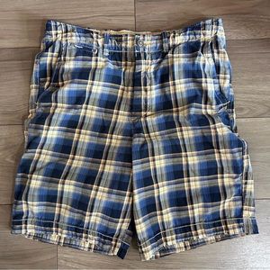 ❤️SALE❤️ VTG Abercrombie & Fitch Baggy Long Shorts Men 34 Blue Plaid Y2K 90sv